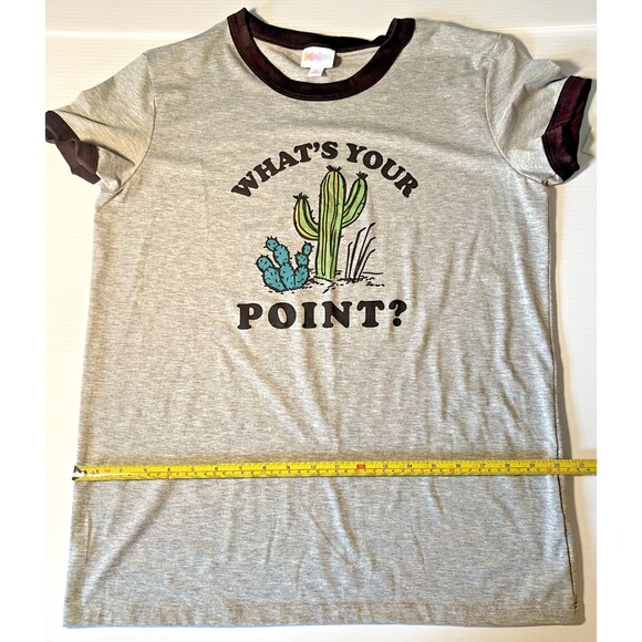 NEW Lularoe Medium Liv PLANT‎ LOVER Graphic Tee Shirt Top "WHATS YOUR POINT?" - Picture 7 of 8